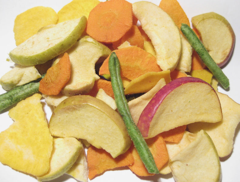 Gemüse Früchte-Chips gesüßt